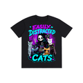 Easily Distracted by Cats Pure Cotton Unisex T-Shirt