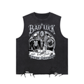 Bad Luck Victorian Steampunk Snow Washed Raw-Hem Tank Top
