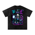 Casual Afterlife Horror Fan Snow Washed Oversized Cotton T-Shirt