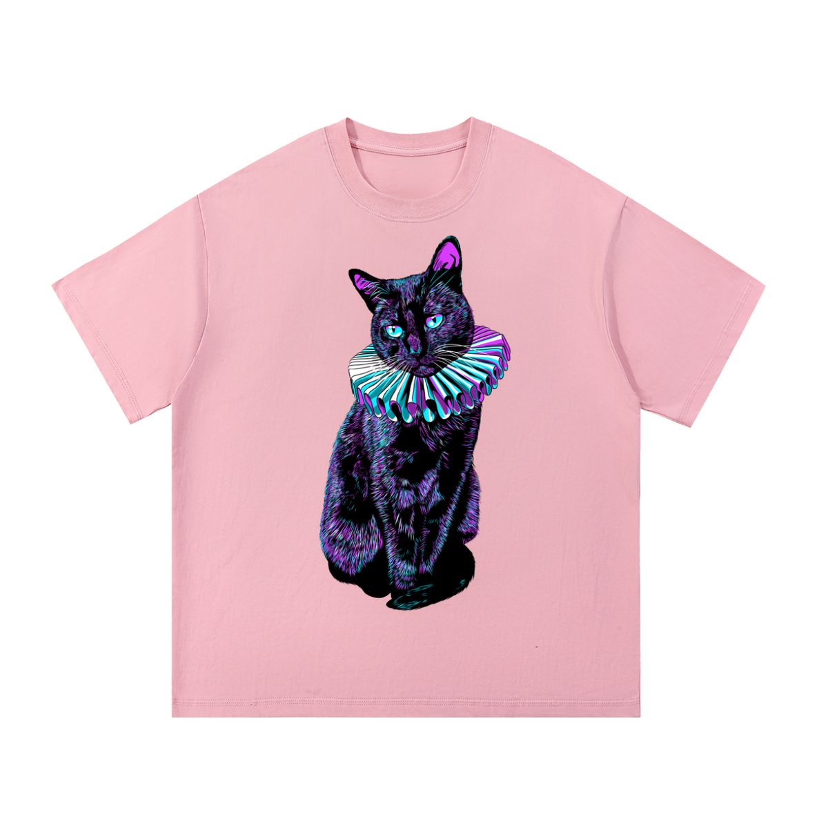 Pink Goth Black Cat Essential Cotton T-Shirt