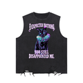 Disappointed Cat Snow Washed Raw-Hem Tank Top