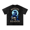 Witchy Season Snow Washed Oversized Cotton T-Shirt