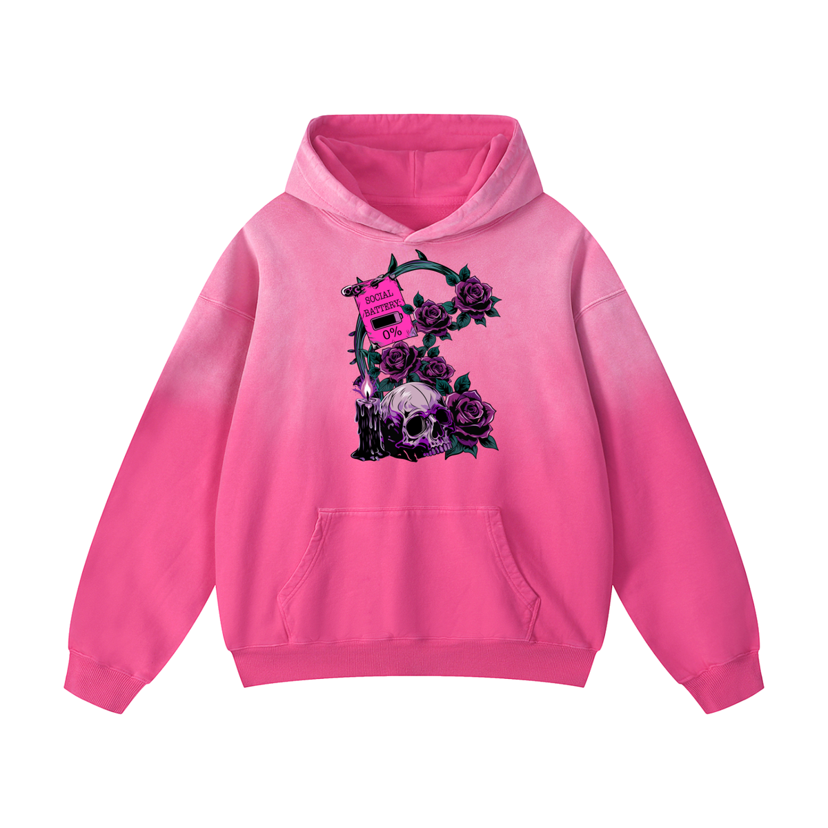 Low Social Battery Heavyweight Sunfade Oversized Hoodie