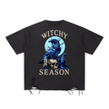 Witchy Season Snow Washed Raw-Hem T-Shirt