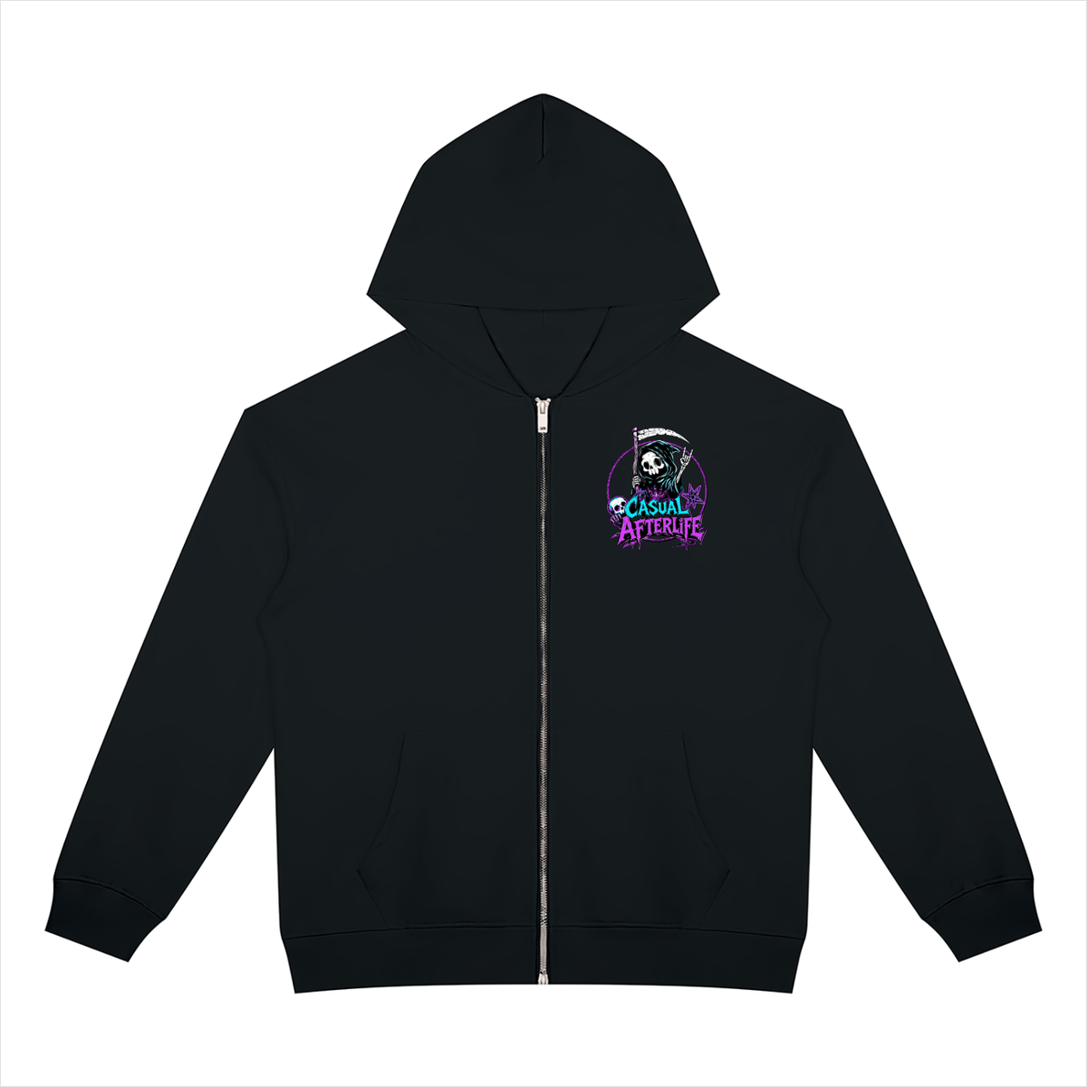 Casual Afterlife Logo Unisex Heavyweight Full Zip Hoodie