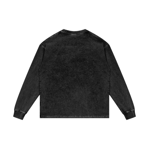 Bad Luck Victorian Steampunk Acid Wash Oversize Long Sleeve T-Shirt
