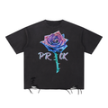 Funny Rose Snow Washed Raw-Hem T-Shirt