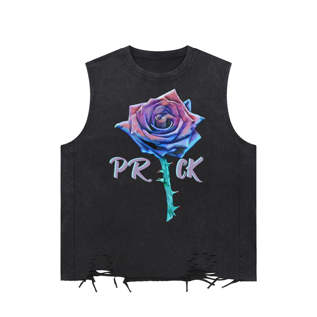 Funny Rose Snow Washed Raw-Hem Tank Top