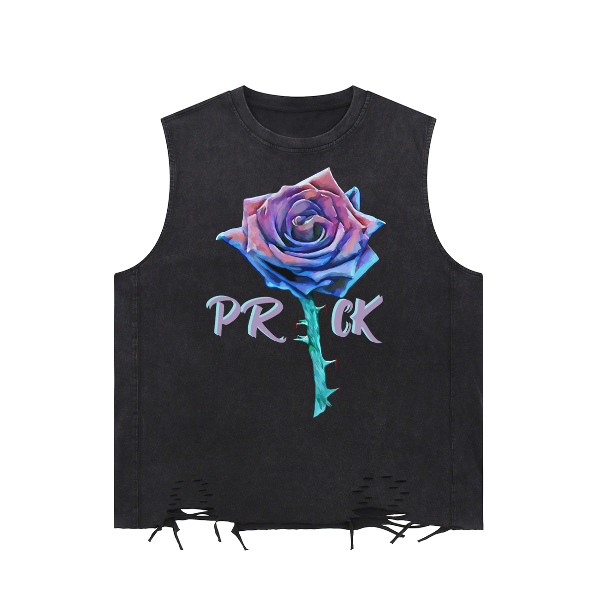 Funny Rose Snow Washed Raw-Hem Tank Top