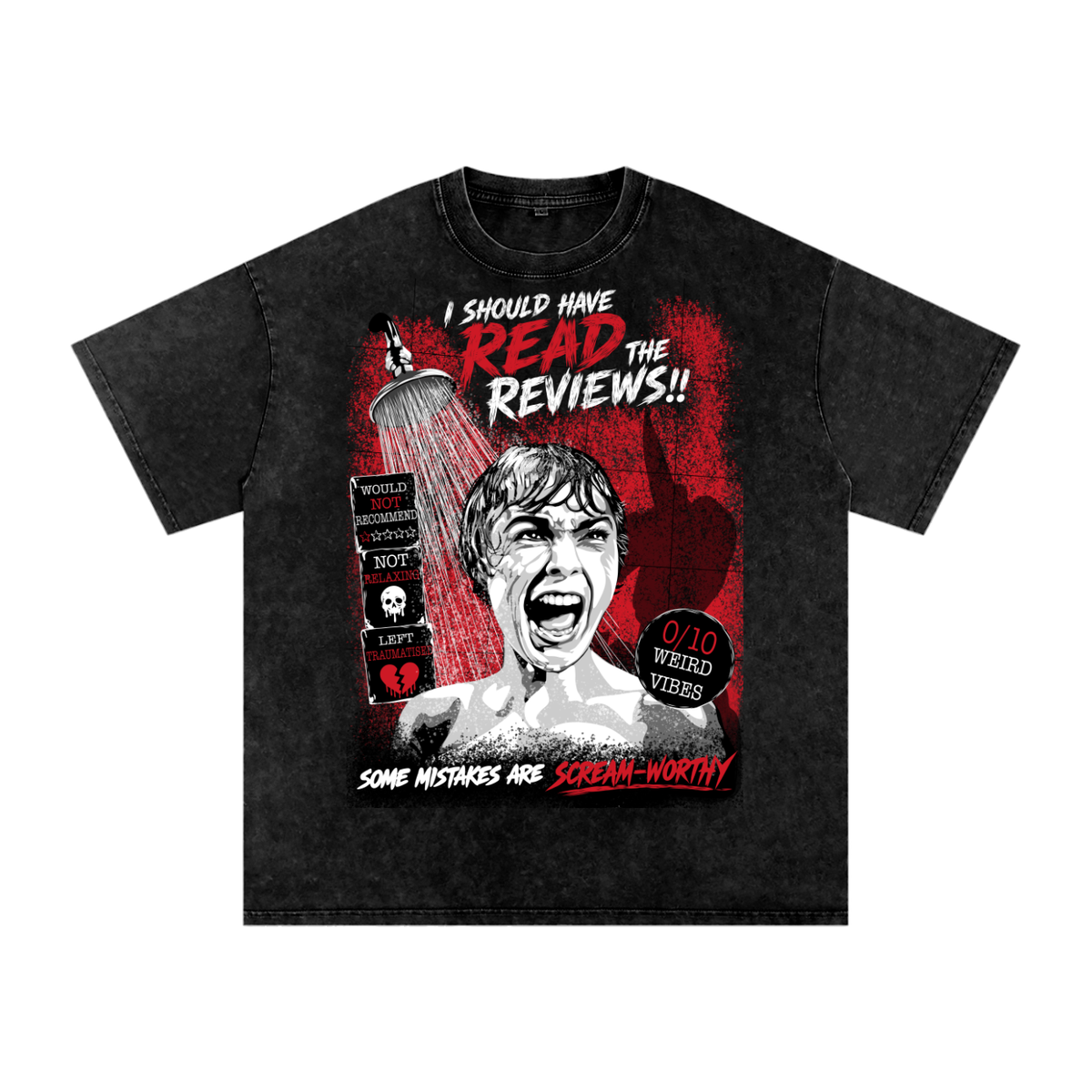 Psycho Snow Washed Oversized Cotton T-Shirt