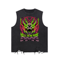 Satanic Goth Snow Washed Raw-Hem Tank Top