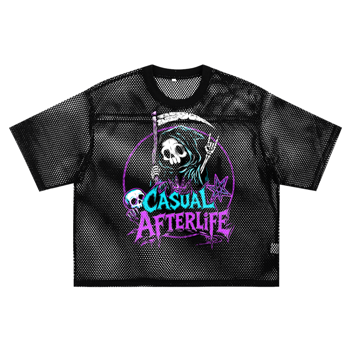 Casual Afterlife See-through Boxy Net T-Shirt