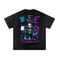 Casual Afterlife Horror Fan Snow Washed Oversized Cotton T-Shirt