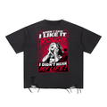 Life is Hard Snow Washed Raw-Hem T-Shirt