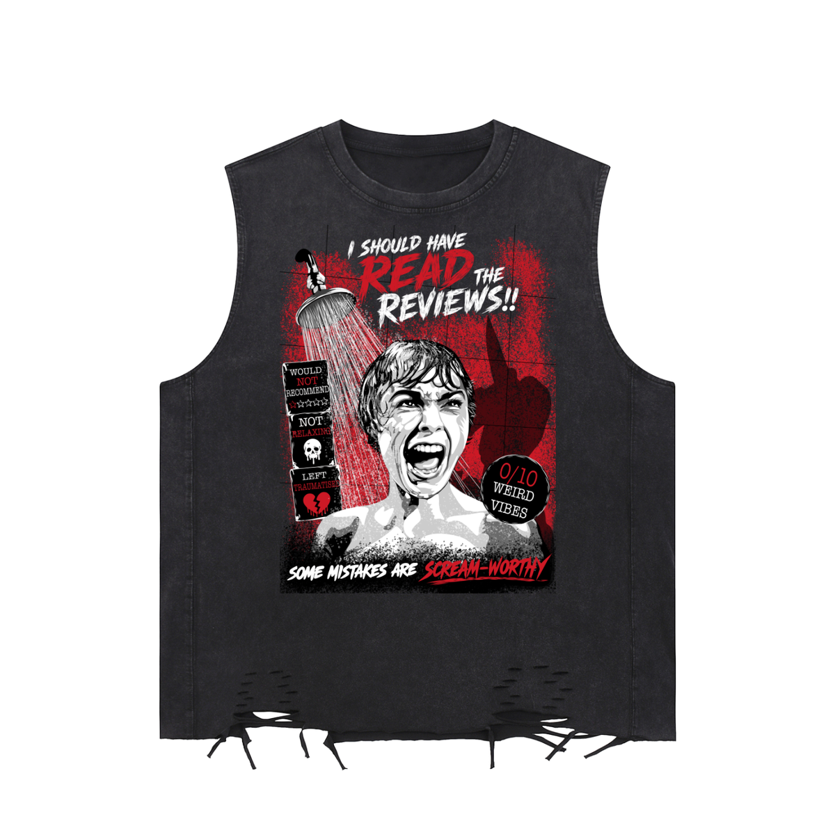 Psycho Snow Washed Raw-Hem Tank Top