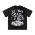 Bad Luck Victorian Snow Washed Oversized Cotton T-Shirt