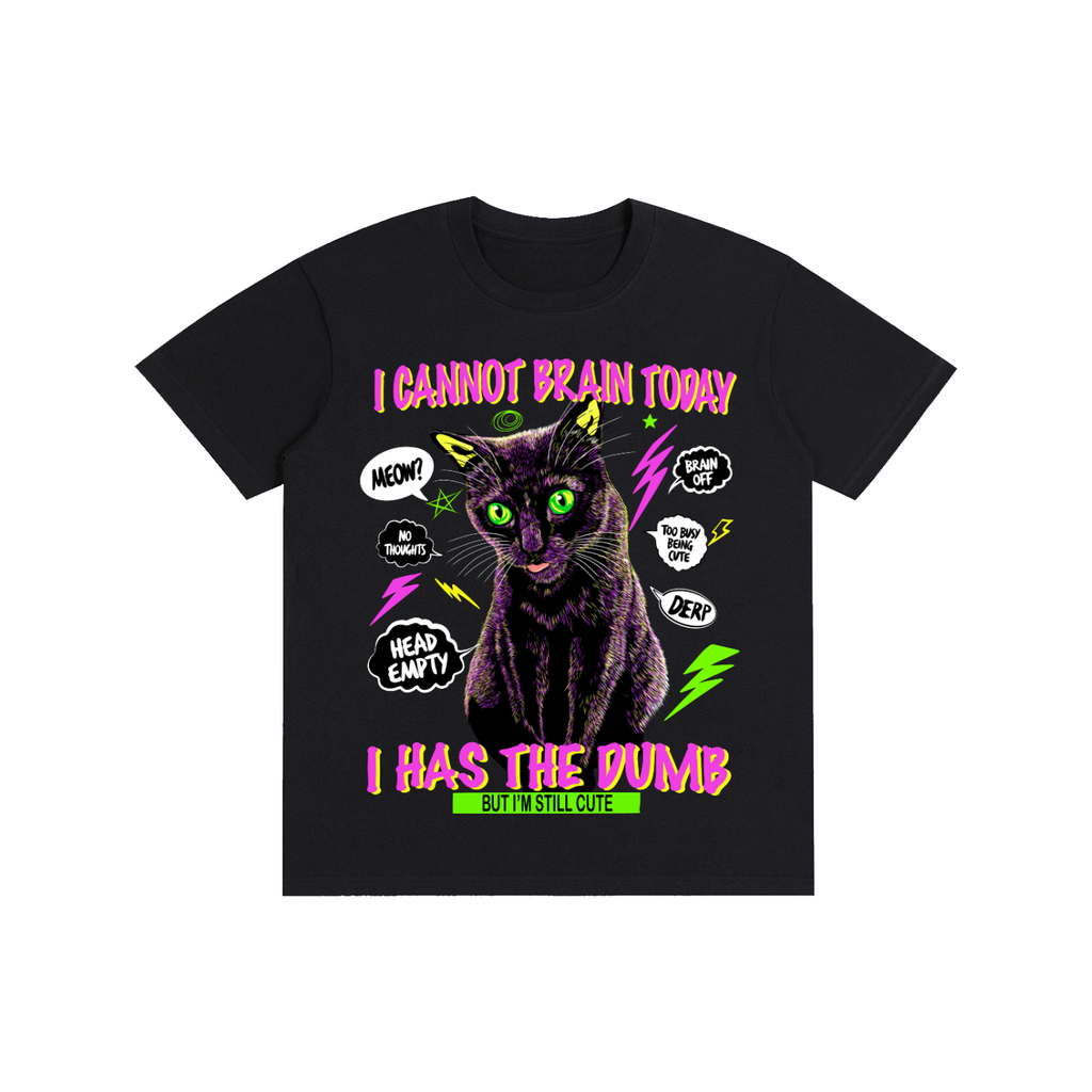 Funny Silly Black Cat Pure Cotton Unisex T-Shirt