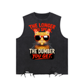 Sassy Ginger Cat Snow Washed Raw-Hem Tank Top