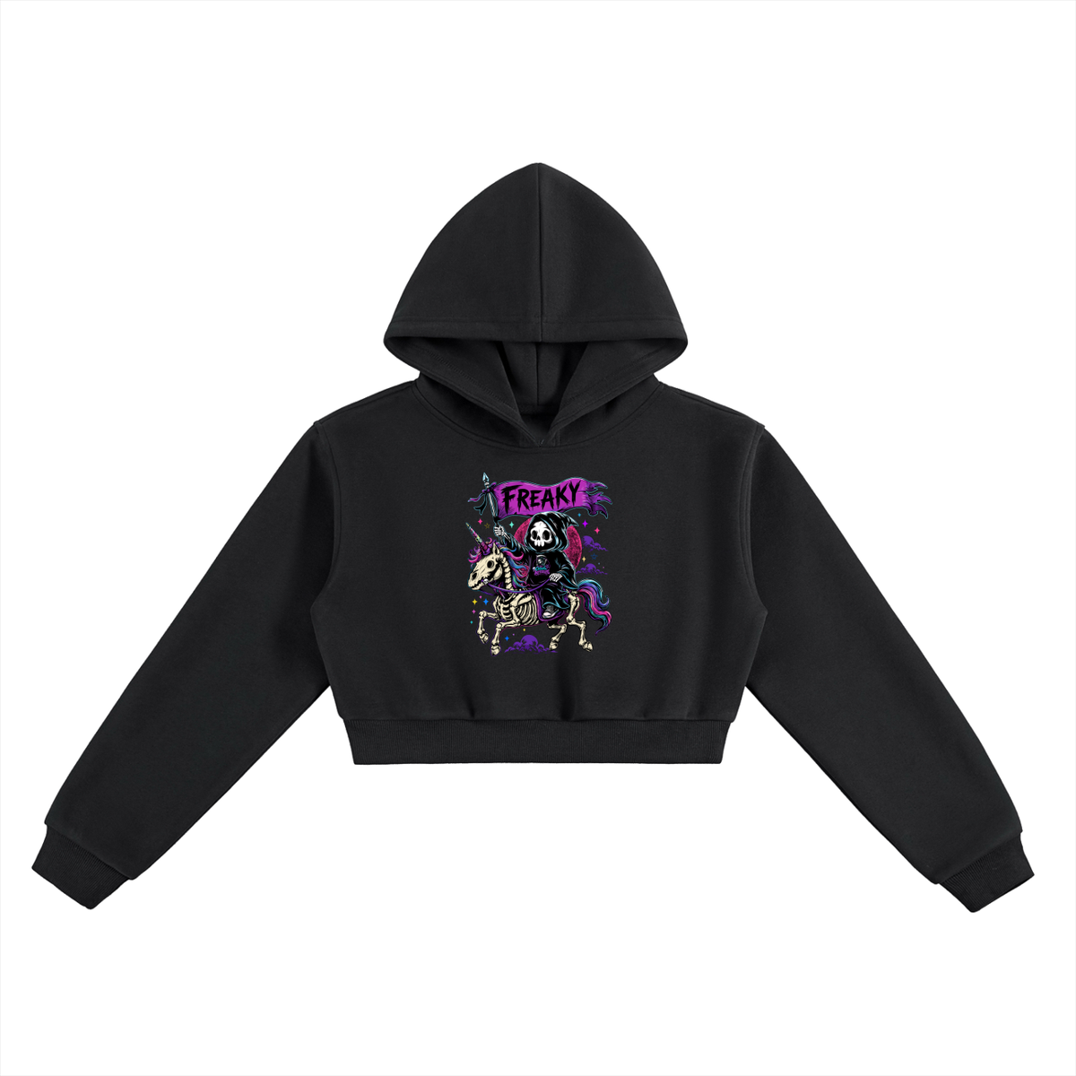 Casual Afterlife Freak Flag Essential Cropped Hoodie