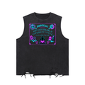 Funny Ouija Board Goth Snow Washed Raw-Hem Tank Top