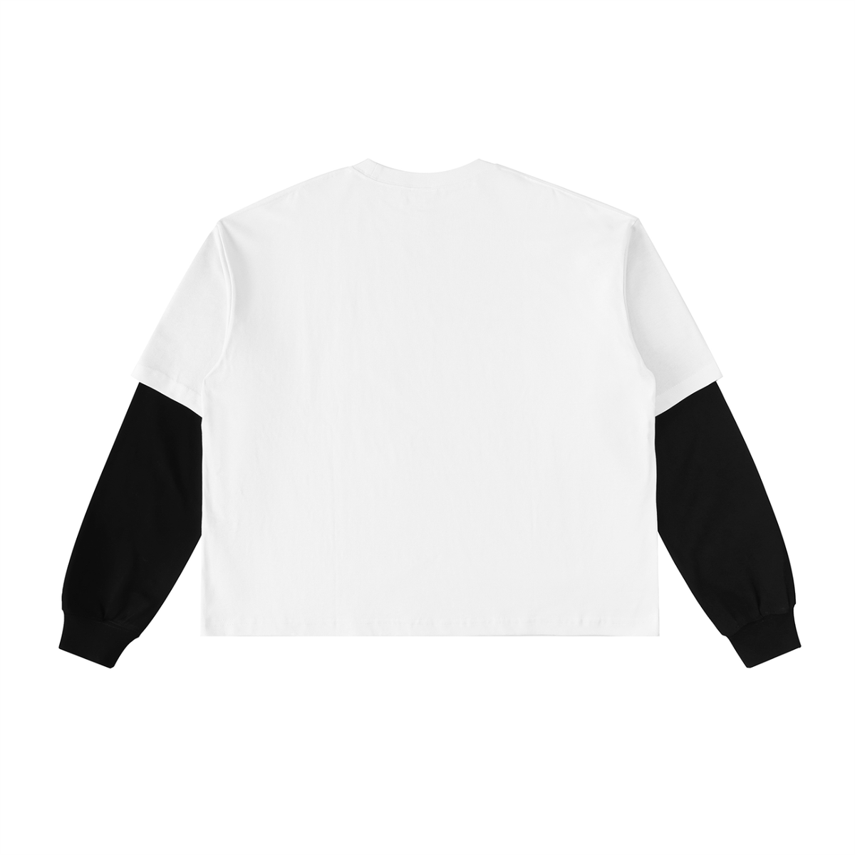 Bad Luck Victorian Steampunk Layered Contrast Sleeve Cotton T-Shirt