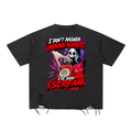 Funny Millennial Scream Snow Washed Raw-Hem T-Shirt