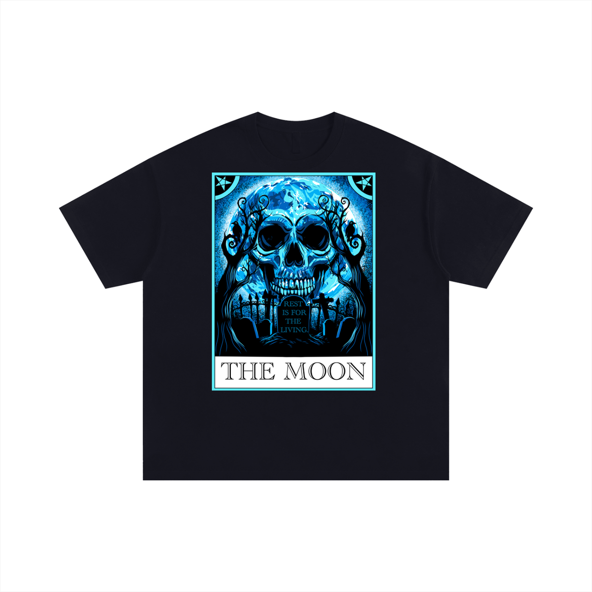 The Moon Tarot Card Unisex Oversized Cotton T-Shirt