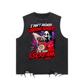 Funny Millennial Scream Snow Washed Raw-Hem Tank Top