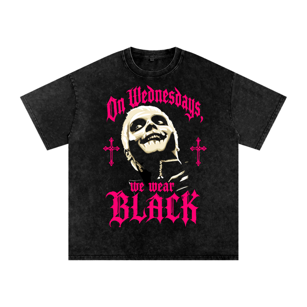 MCR Goth Snow Washed Oversized Cotton T-Shirt