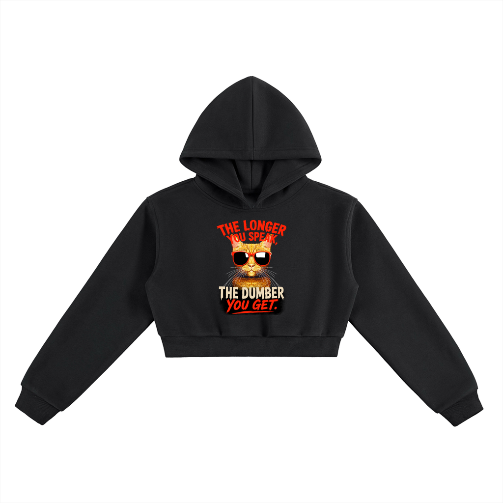 Sassy Ginger Cat Essential Cropped Hoodie