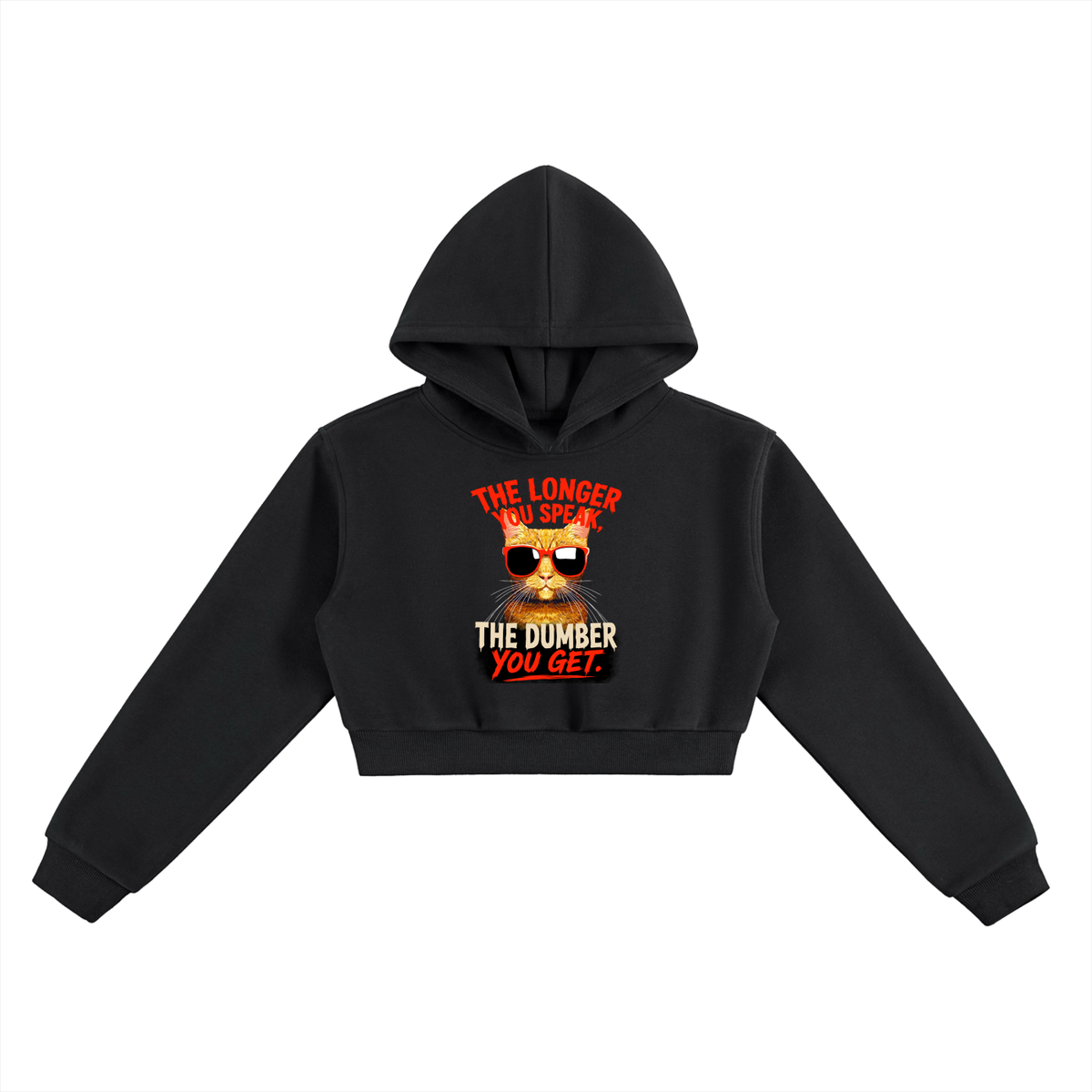 Sassy Ginger Cat Essential Cropped Hoodie
