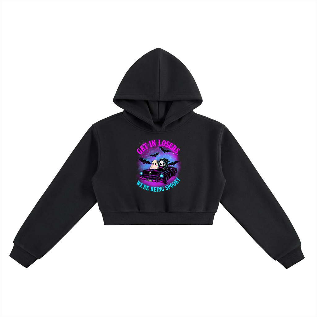 Spooky Cute Casual Afterlife Halloween Essential Cropped Hoodie