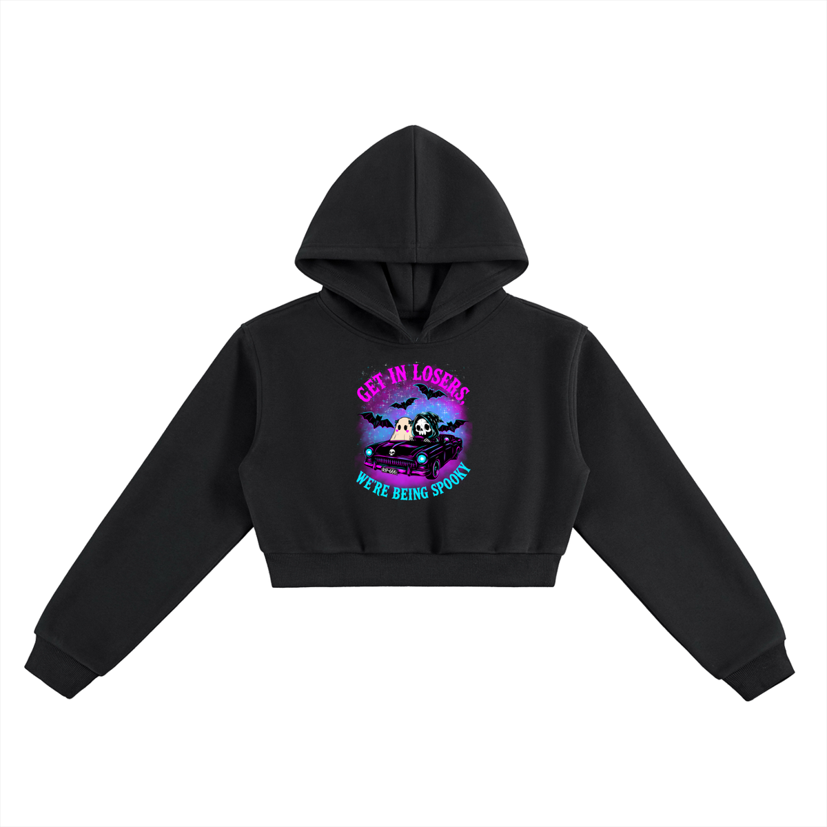 Spooky Cute Casual Afterlife Halloween Essential Cropped Hoodie