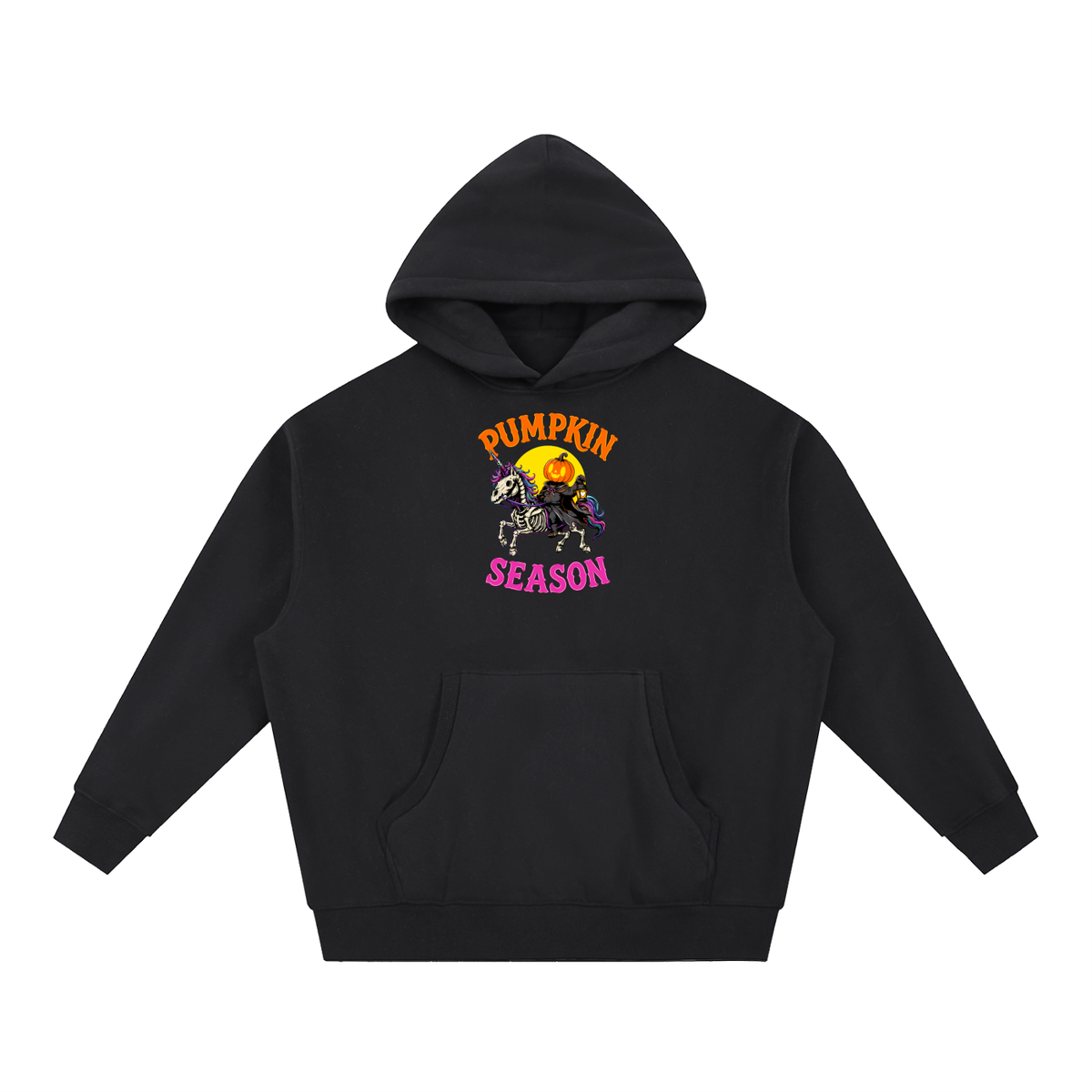 Pumpkin Season Headless Horseman Essential Oversized Boxy Fit Fleece Hoodie