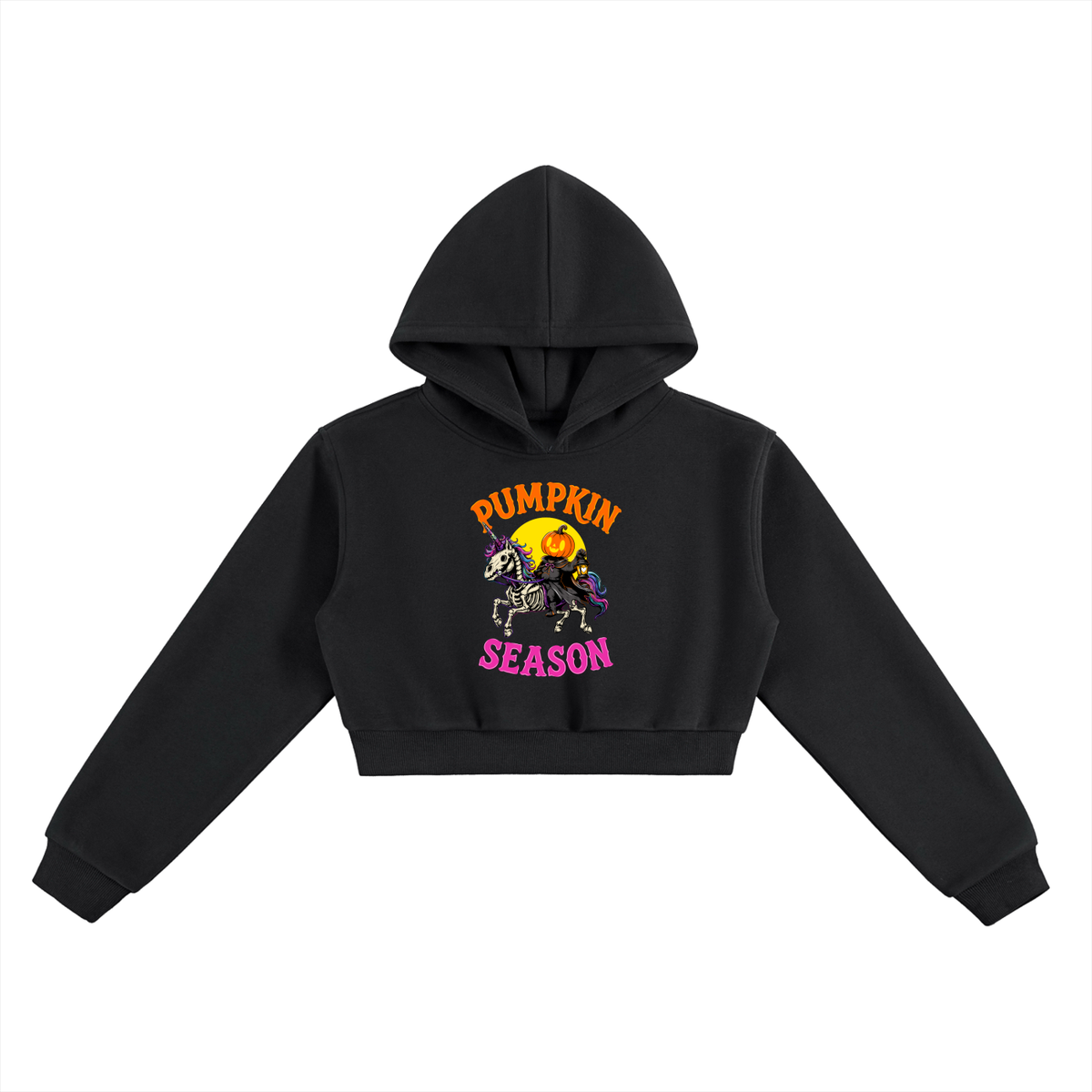 Pumpkin Season Headless Horseman Essential Cropped Hoodie