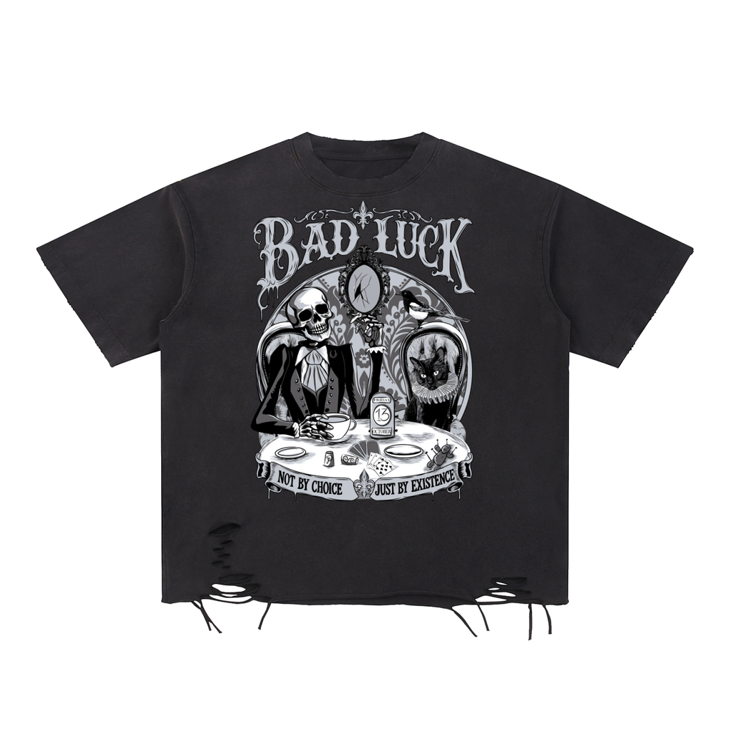 Victorian Bad Luck Snow Washed Raw-Hem T-Shirt