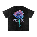 Funny Rose Snow Washed Oversized Cotton T-Shirt