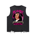Funny Derry Nun Snow Washed Raw-Hem Tank Top